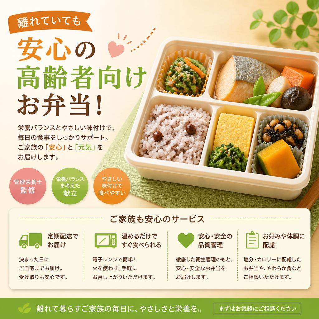 中原区井田中ノ町｜離れて暮らす親に高齢者向けお弁当配食
