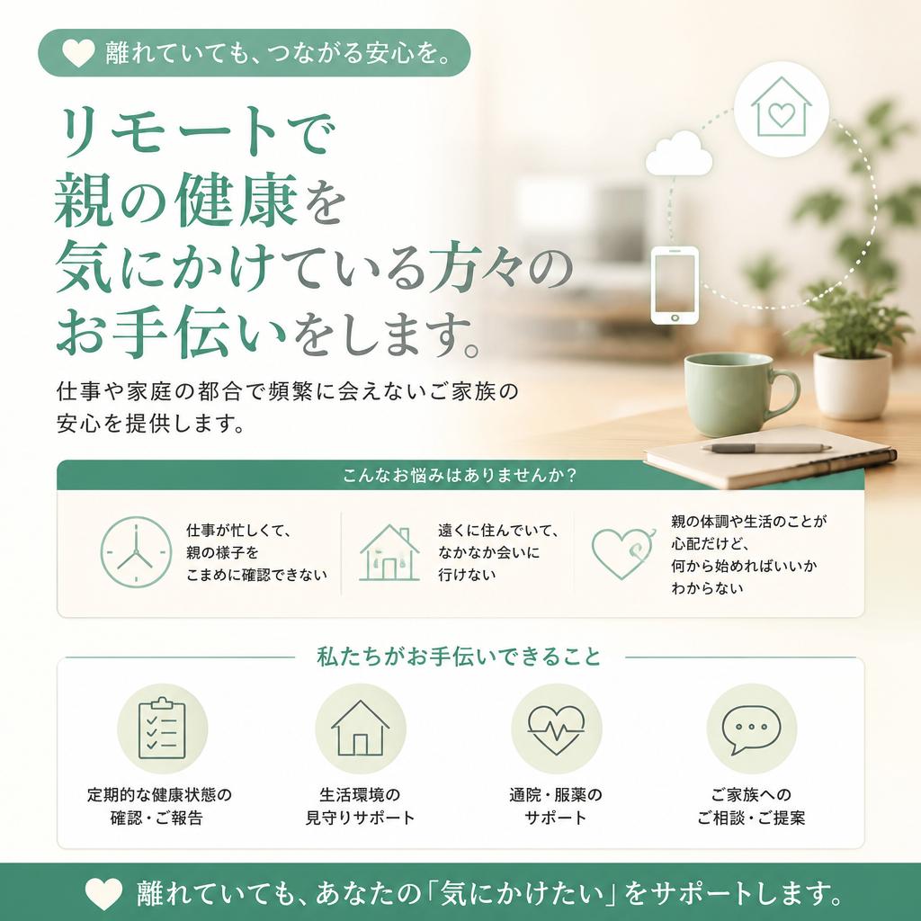 家庭や仕事で頻繁に会えない方に